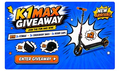 Free Kids eScooter, Crossbopdy Bag and Rider Cap
